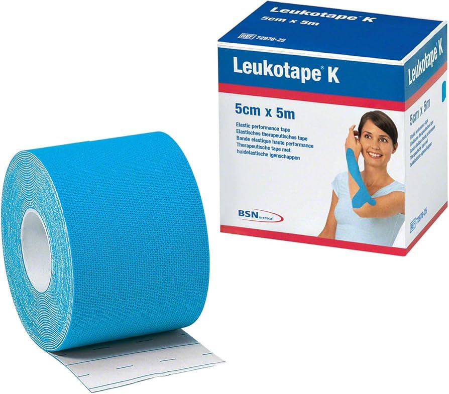 Leukotape K Adhesive Elastic Bandage - 5x5cm (Light Blue) - Healtsy