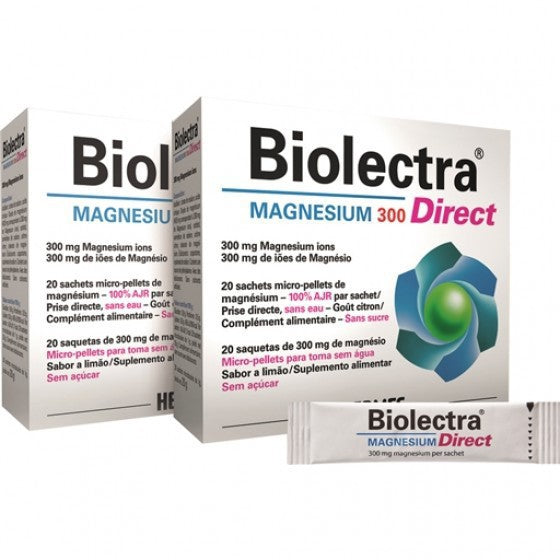 Biolectra Magnesium 300 Direct (x20 sachets) Double Pack - Healtsy