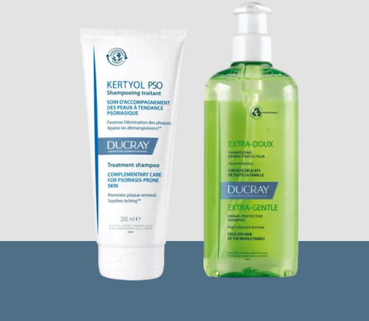 Ducray Kertyol PSO shampoo - 200ml + Offera Extra Doux shampoo - 200ml - Healtsy