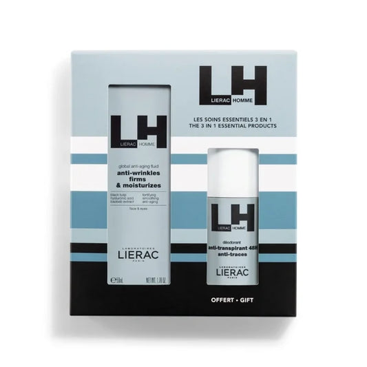 Lierac Homme Gift Set (Global Fluid - 50ml + Free Deodorant - 50ml) - Healtsy