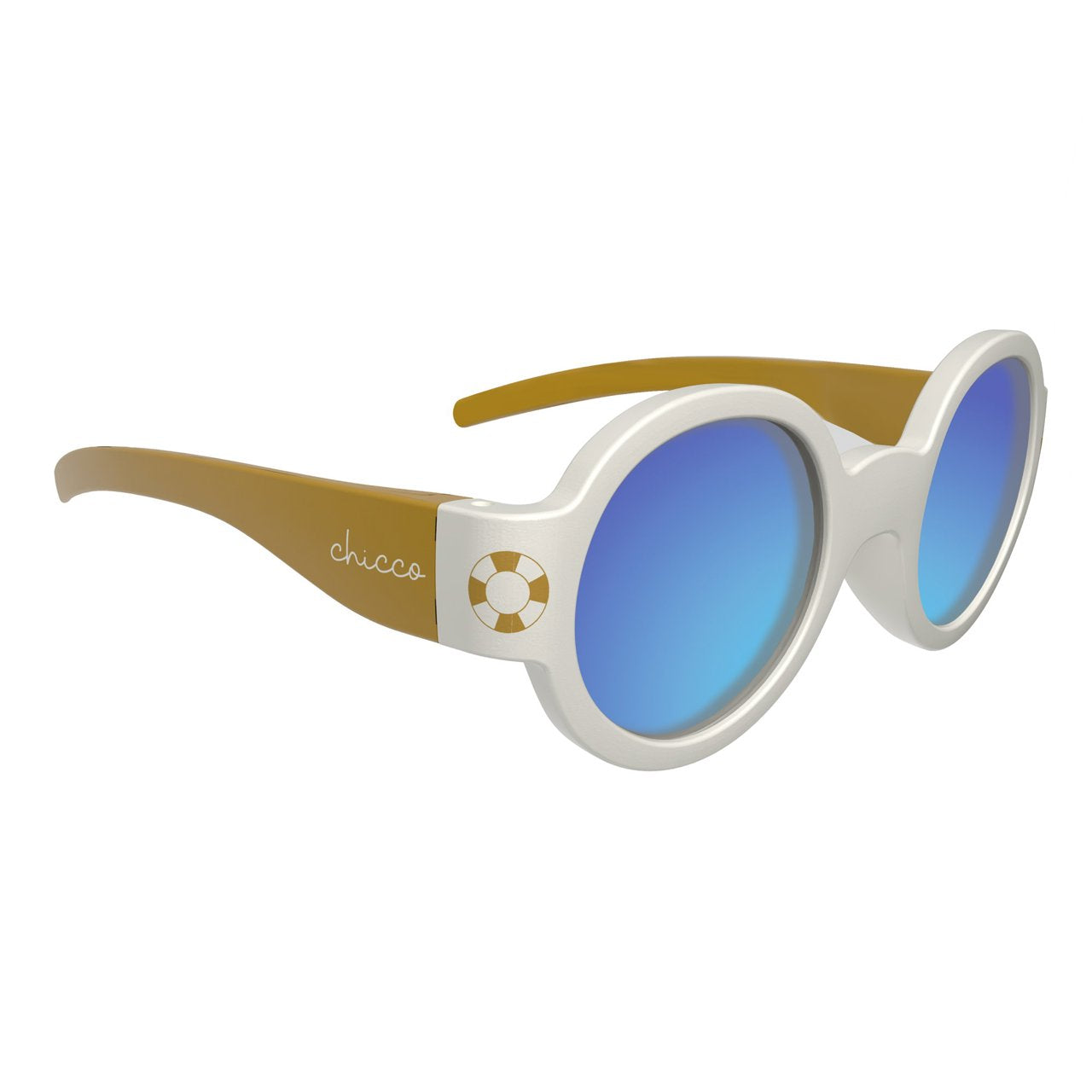 Chicco Sunglasses with Mirrored Lenses, White, 0M+ (ref. Ch.Ocu12730000000) - Healtsy