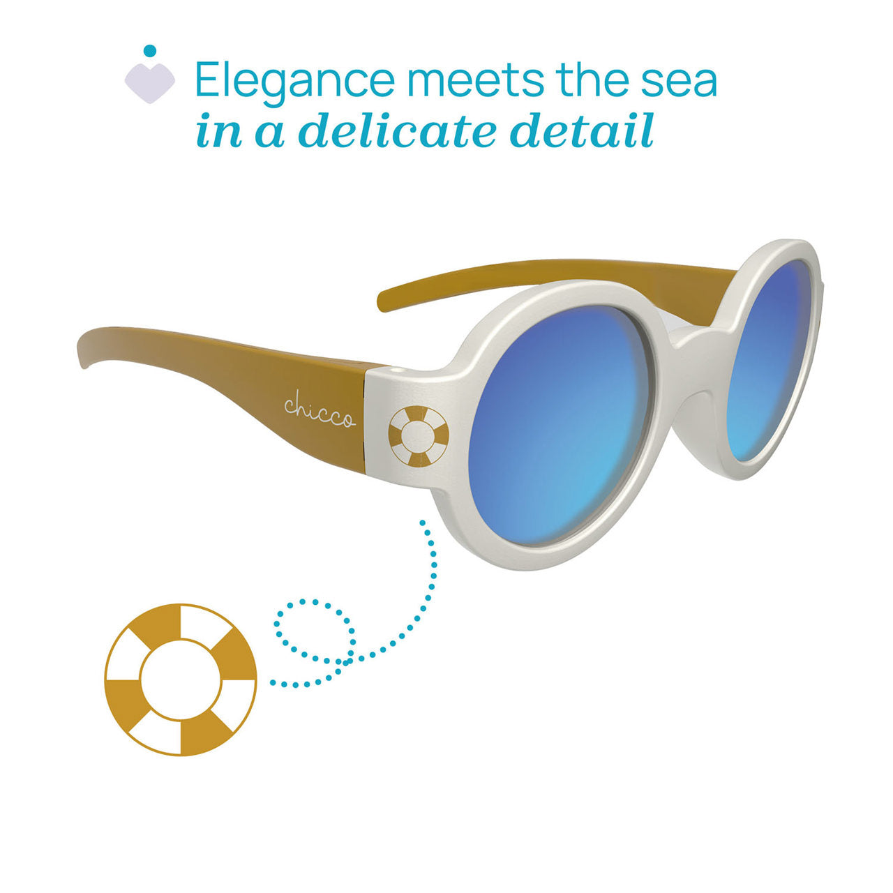 Chicco Sunglasses with Mirrored Lenses, White, 0M+ (ref. Ch.Ocu12730000000) - Healtsy