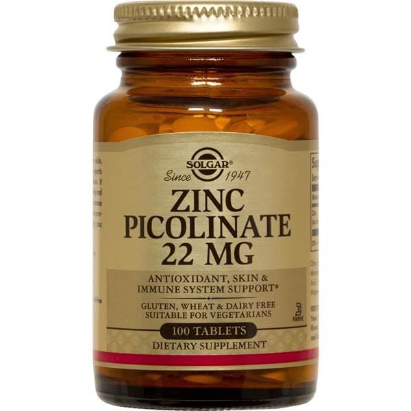 Solgar Zinc picolinate - 22mg (x100 tablets) - Healtsy