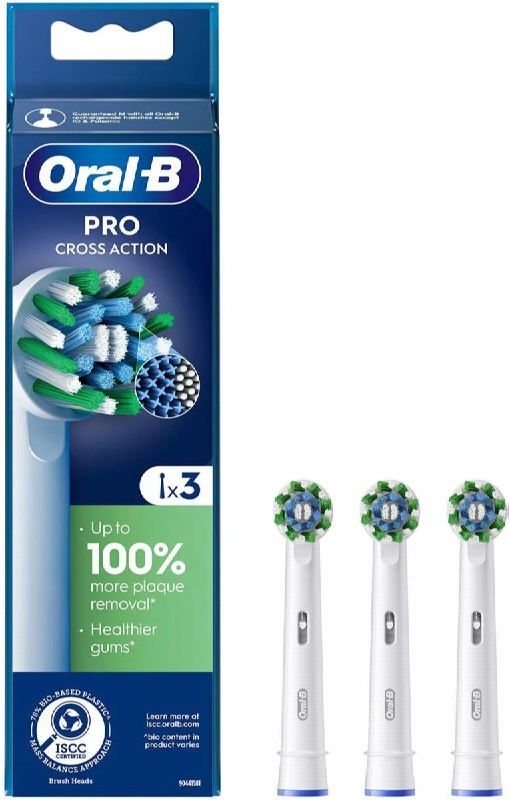 Oral B Cross Action Electric Toothbrush Refill (x3 units) - Healtsy
