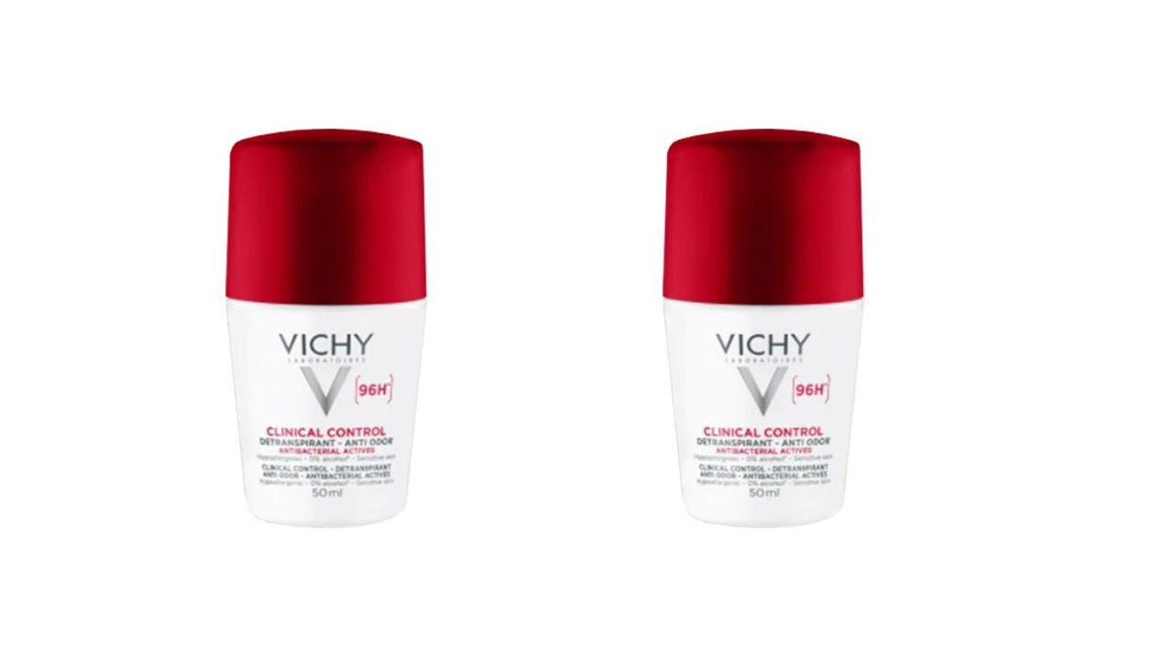 Vichy Clinical Control 96H Deodorant Roll On- 50ml (Double Pack) - Healtsy