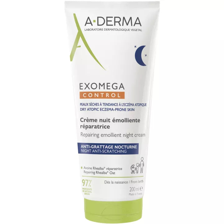 A-Derma Exomega Control Emollient Night Cream - 200ml - Healtsy