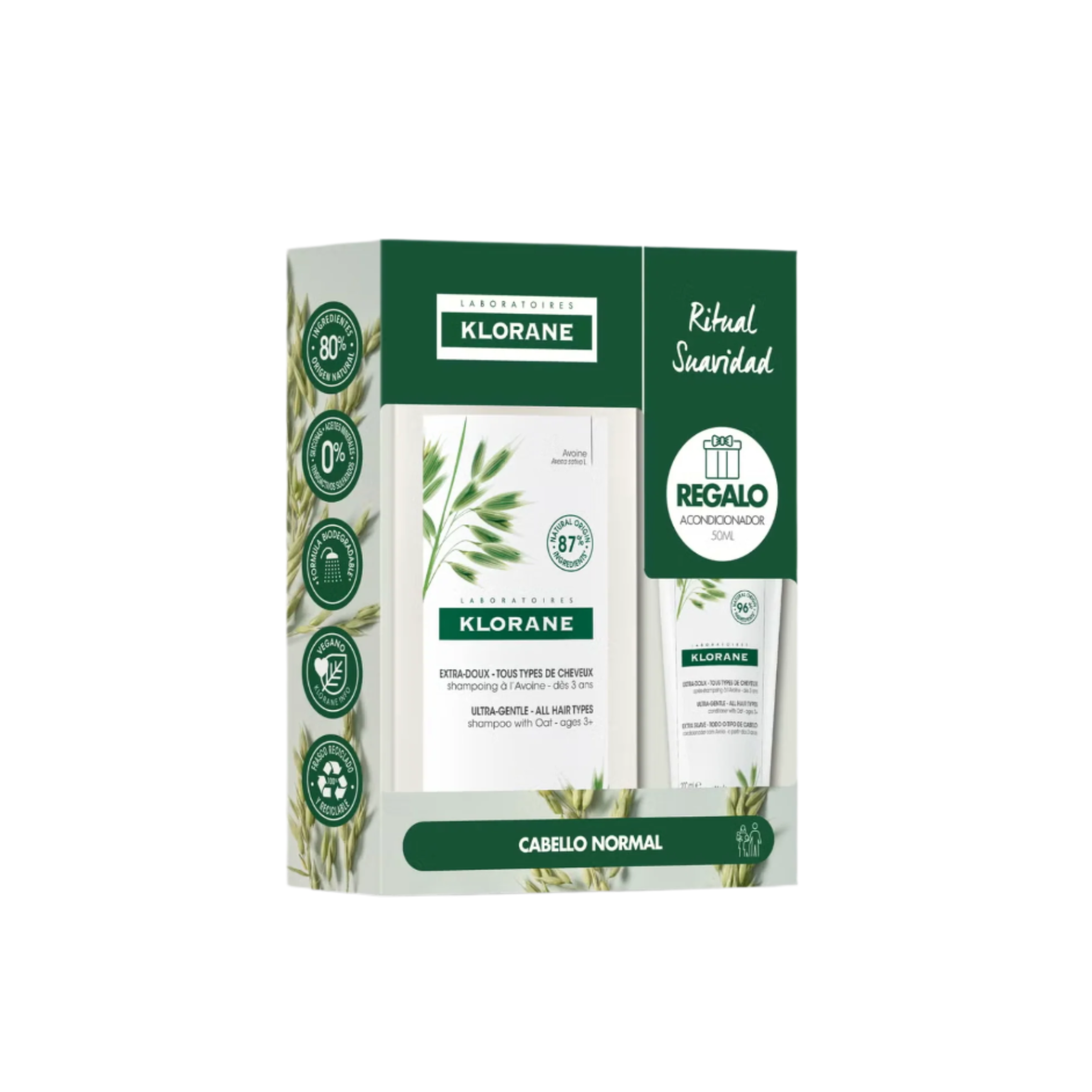 Klorane Capilar Oat Milk Shampoo - 400ml + Oat Balm Offer - 50ml - Healtsy