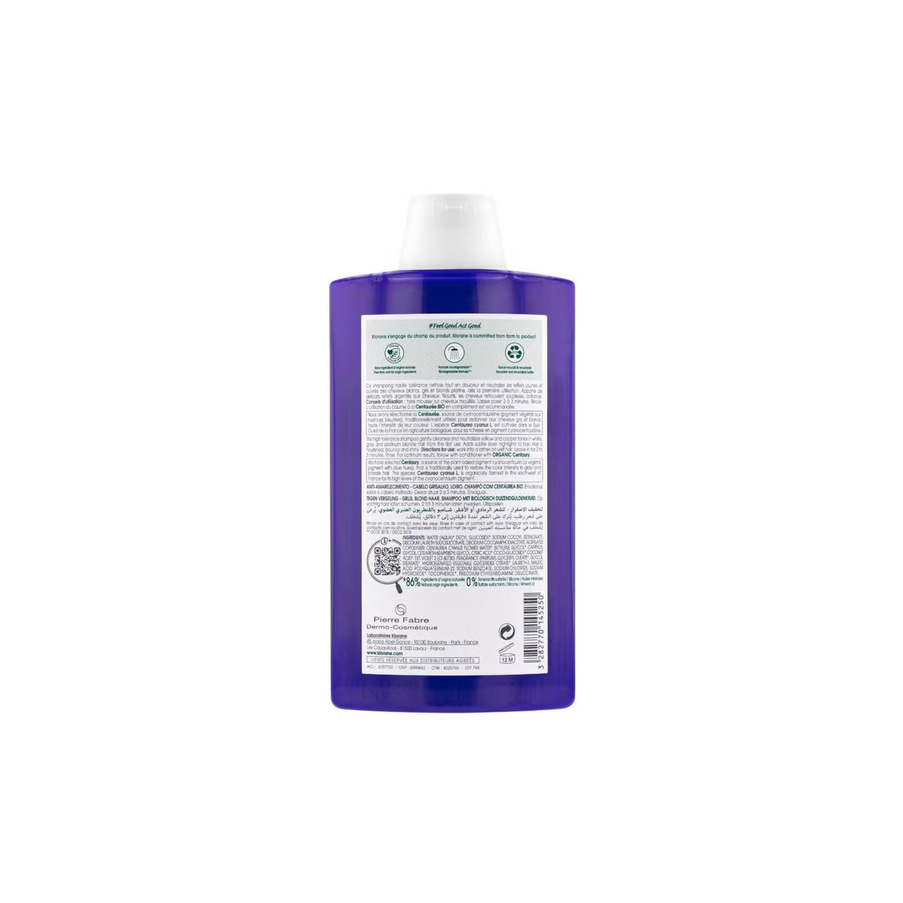 Klorane Capillary Shampoo Centaureas Blues - 400ml - Healtsy