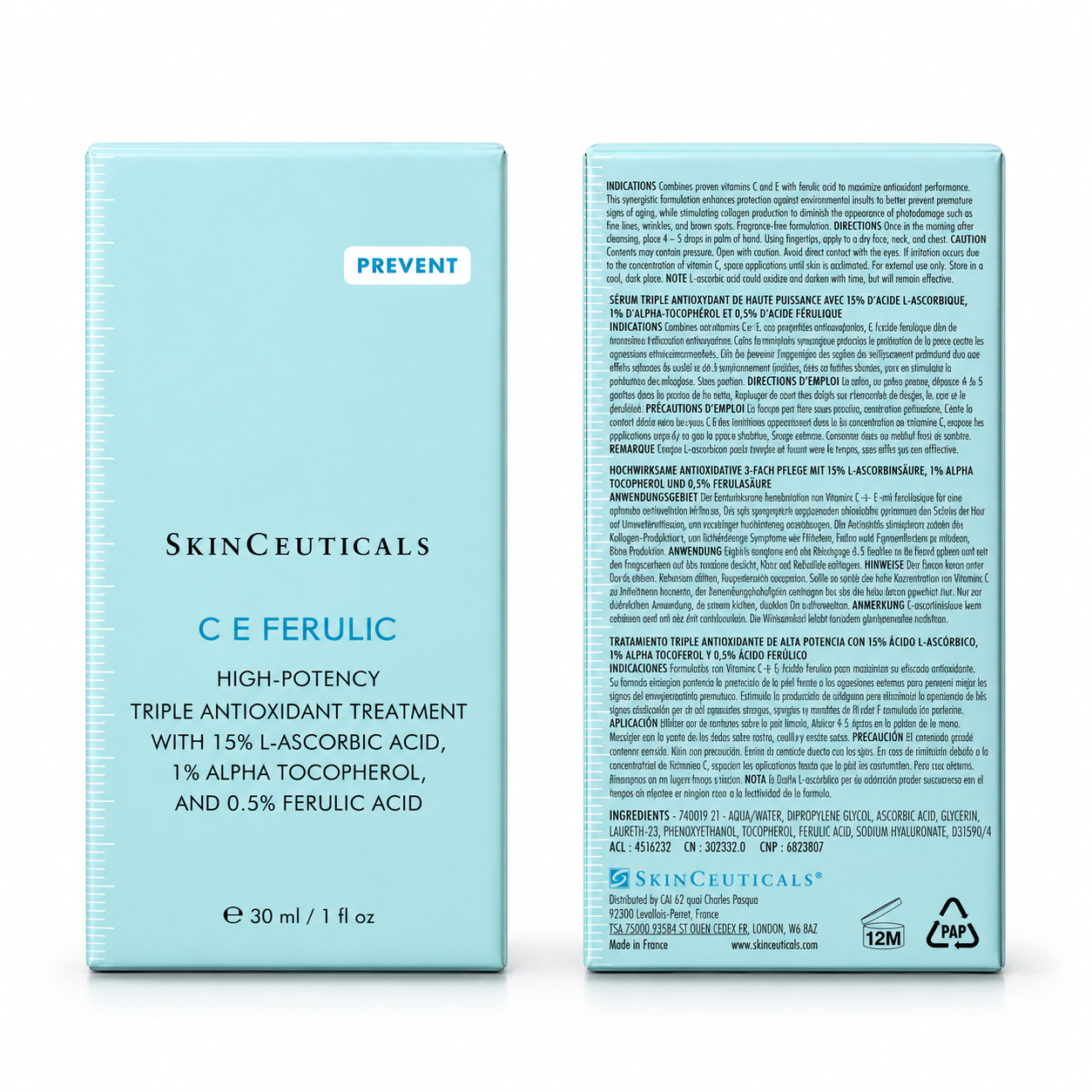 SkinCeuticals C E Ferulic antioxidant serum applied in the morning before sunscreen