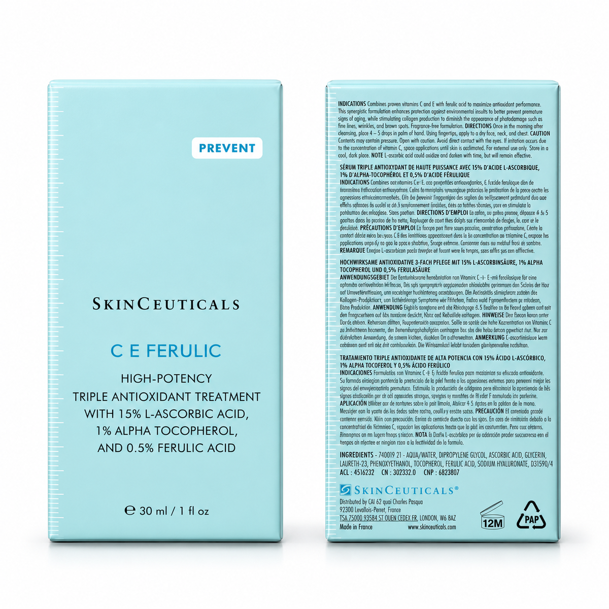 SkinCeuticals C E Ferulic antioxidant serum applied in the morning before sunscreen