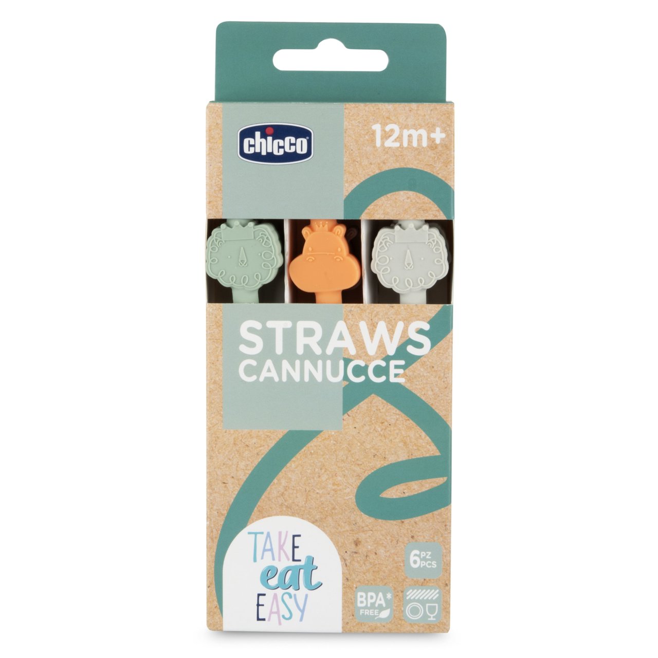 Chicco Silicone Straw + Bag (x6 units)