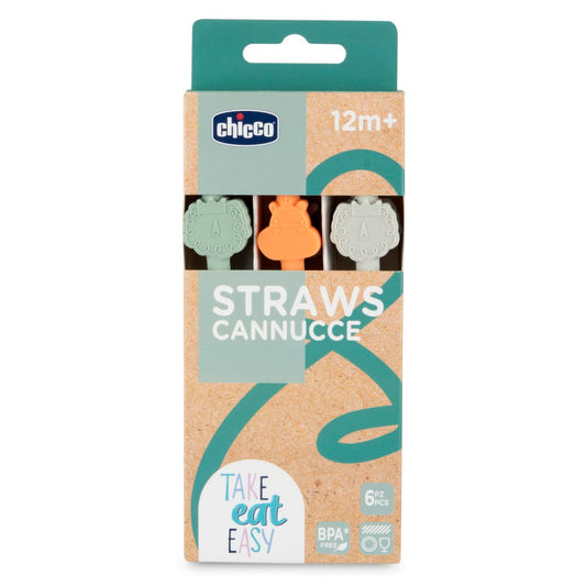 Chicco Silicone Straw + Bag (x6 units)