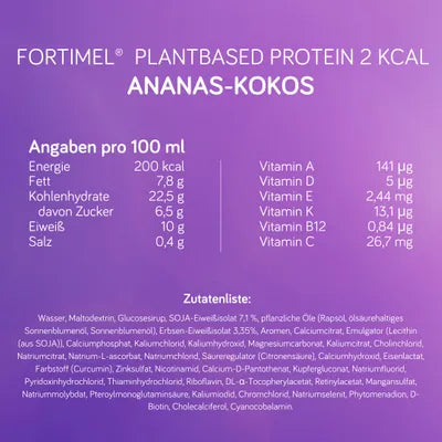 Fortimel PlantBased Protein Pineapple/Coconut - 200ml (4 units) - Healtsy