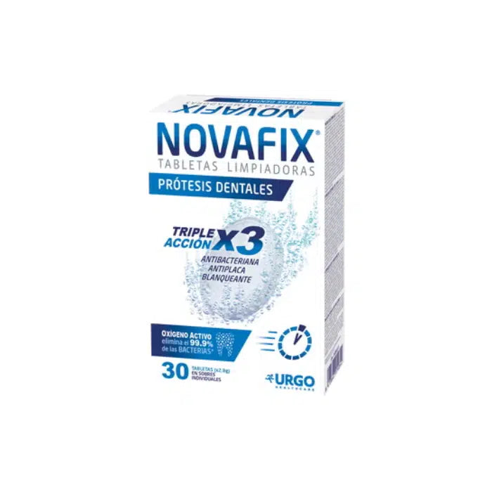 Novafix 3 in 1 Cleaning Tablets Dental Protection (x30 effervescent tablets) - Healtsy