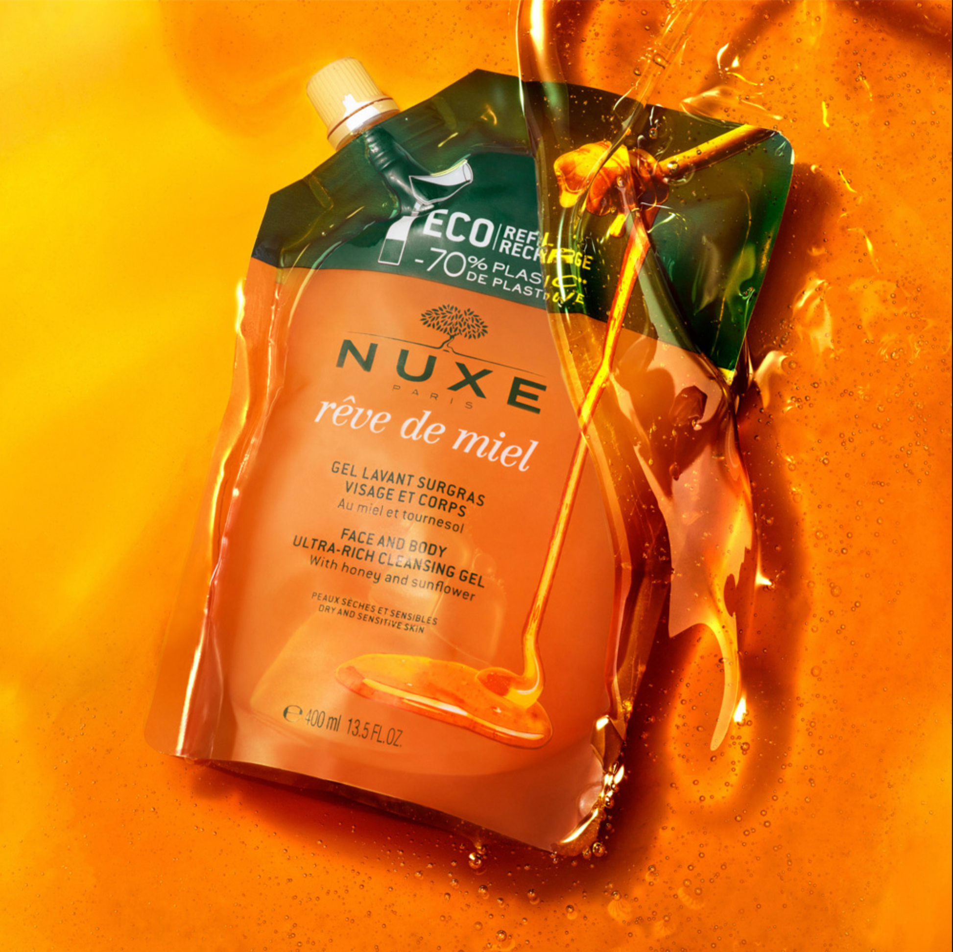 Nuxe Rêve De Miel Eco Cleansing Gel - 400ml - Healtsy