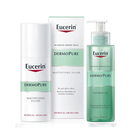 Eucerin Dermopure Mattifying Fluid + Cleansing Gel (Special Price) - Healtsy