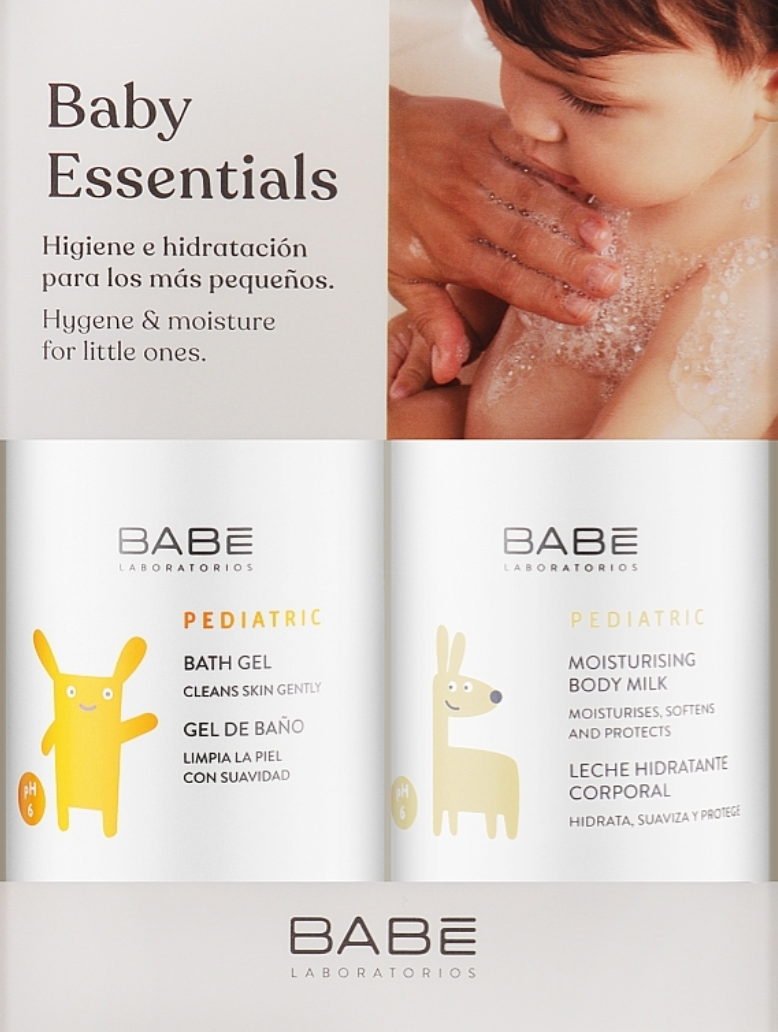 Babé  Babybox Pediatric Bath Gel - 500 ml + Moisturizing Body Milk - 500 ml - Healtsy