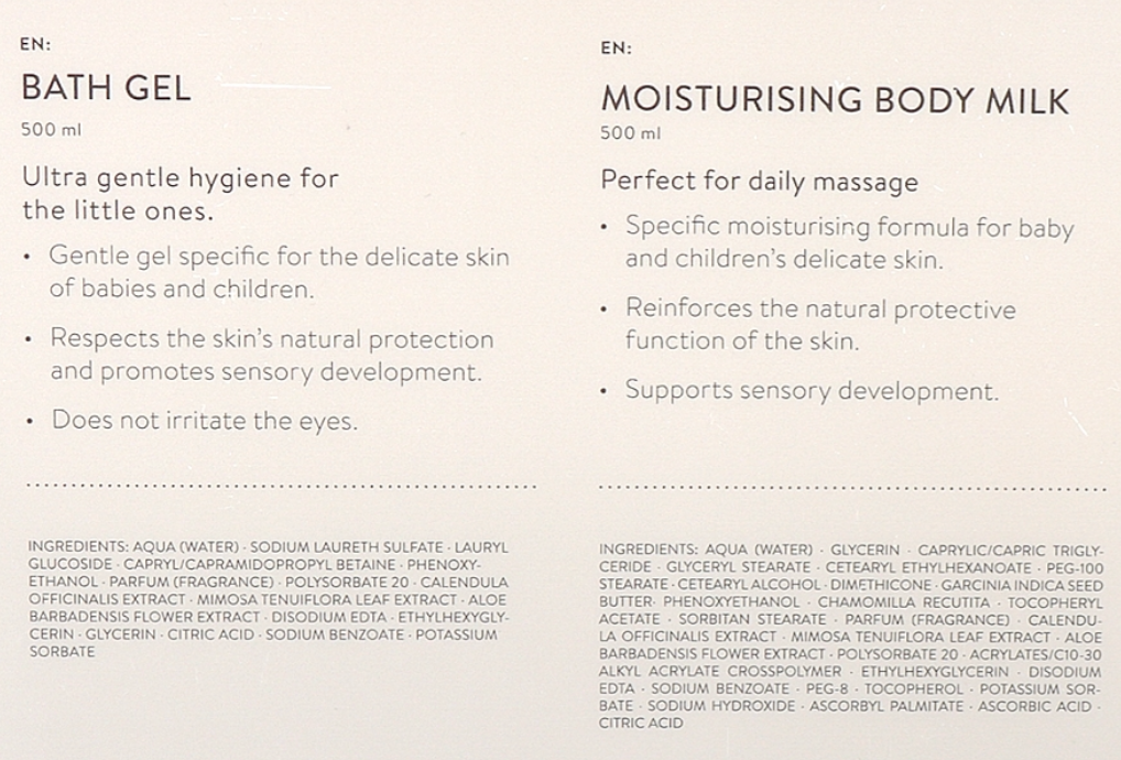 Babé  Babybox Pediatric Bath Gel - 500 ml + Moisturizing Body Milk - 500 ml - Healtsy