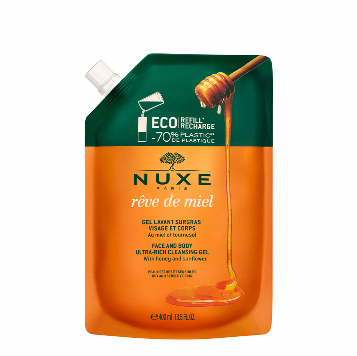 Nuxe Rêve De Miel Eco Cleansing Gel - 400ml - Healtsy