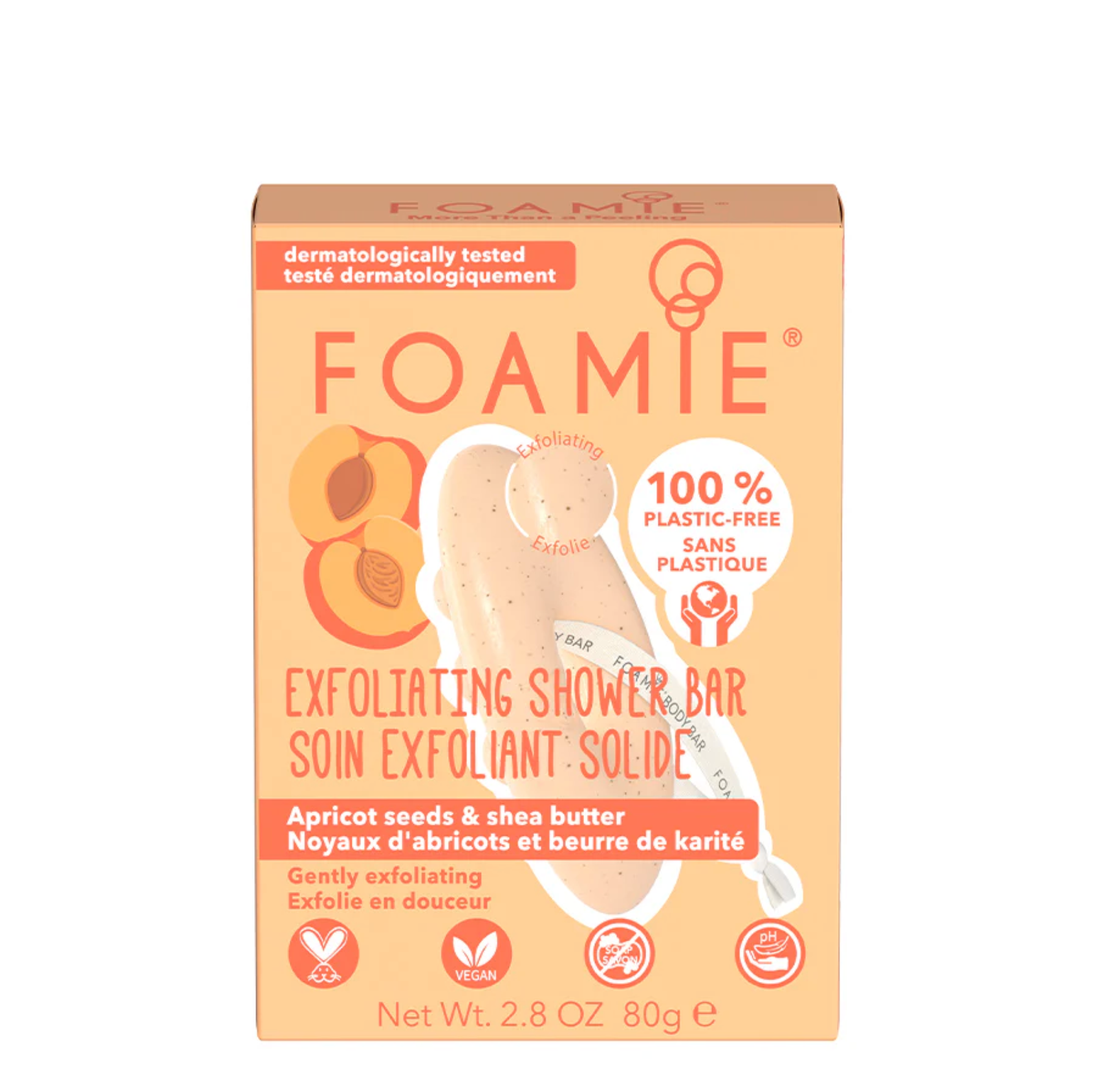Foamie Body Bar Apricot- 80G - Healtsy