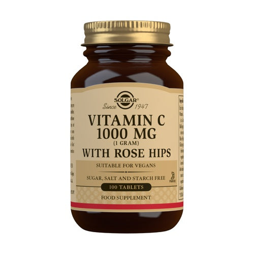 Solgar Vitamin C w/ Rose - 1000mg (x100 tablets) - Healtsy