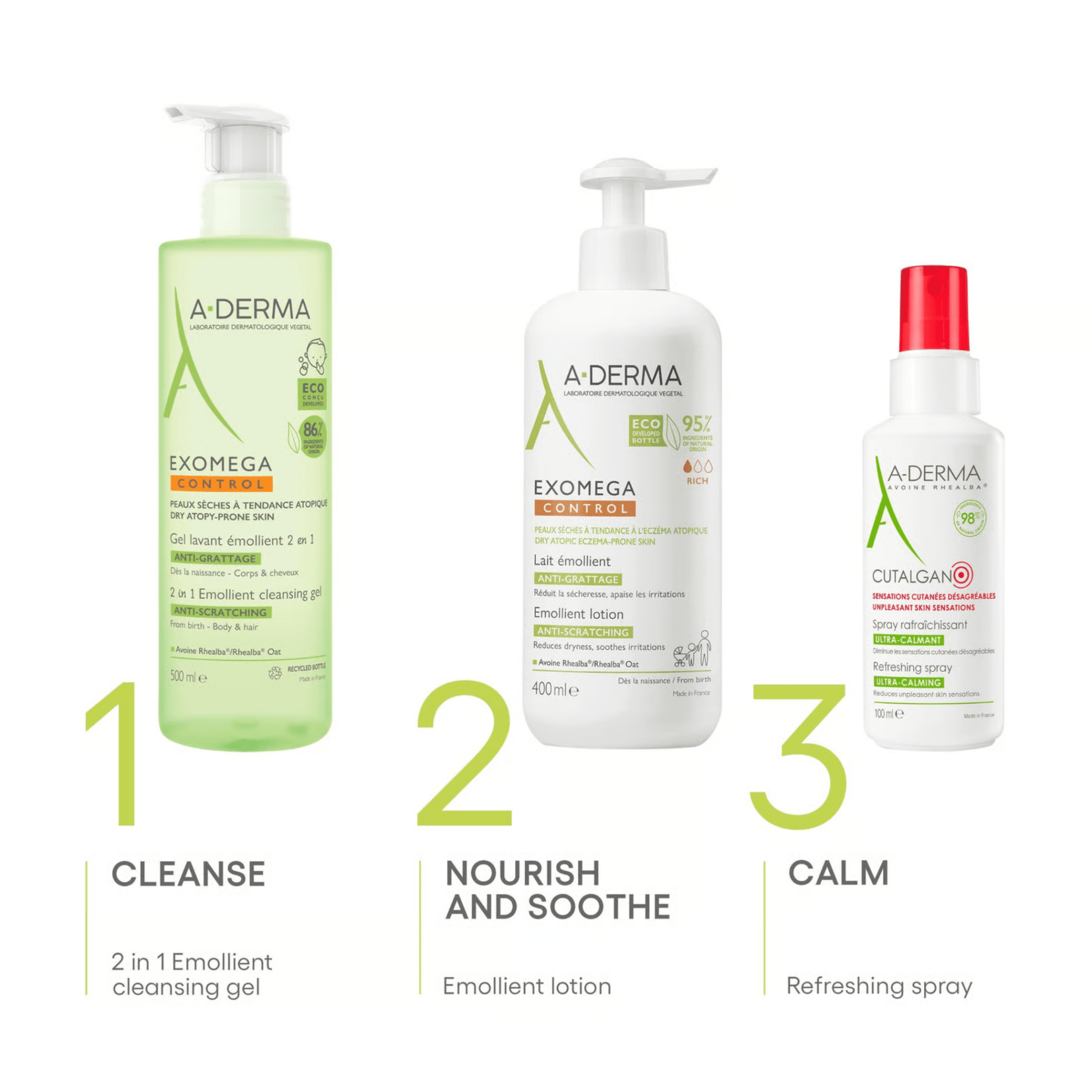 A - Derma Exomega Control Body & Hair Gel - 500 ml (DUO w/ Discount) – Buy Now at Healtsy