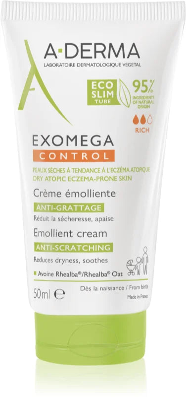 A-Derma Exomega Control Emollient Cream - 50ml - Healtsy