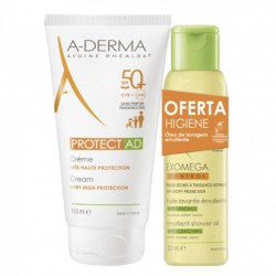 A-Derma Protect AD Promo Cream SPF50+ - 150 ml + Exomega Offer Shower Oil - 100 ml - Healtsy