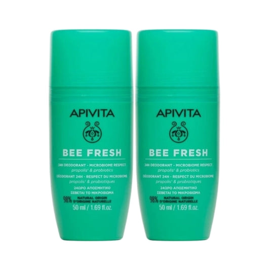 Apivita Bee Fresh Deo 24H - 50ml (Twin Pack) - Healtsy
