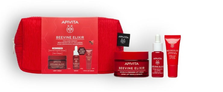 Apivita Beevine Elixir Light Cream - 50ml + Beevine Elixir Serum - 10ml + Eye Contour Cream - Healtsy