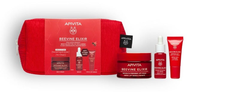 Apivita Beevine Elixir Rich Cream - 50ml + Beevine Elixir Serum - 10ml + Eye and Lip Cream - 5ml - Healtsy