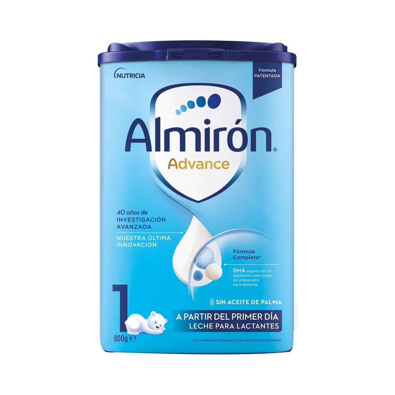 Almirón Advance baby formula packaging on a white background