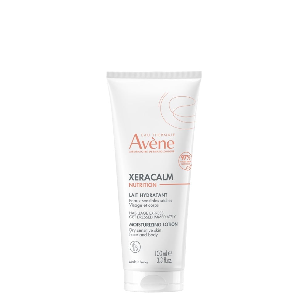 Avene Xeracalm lotion bottle on a white background