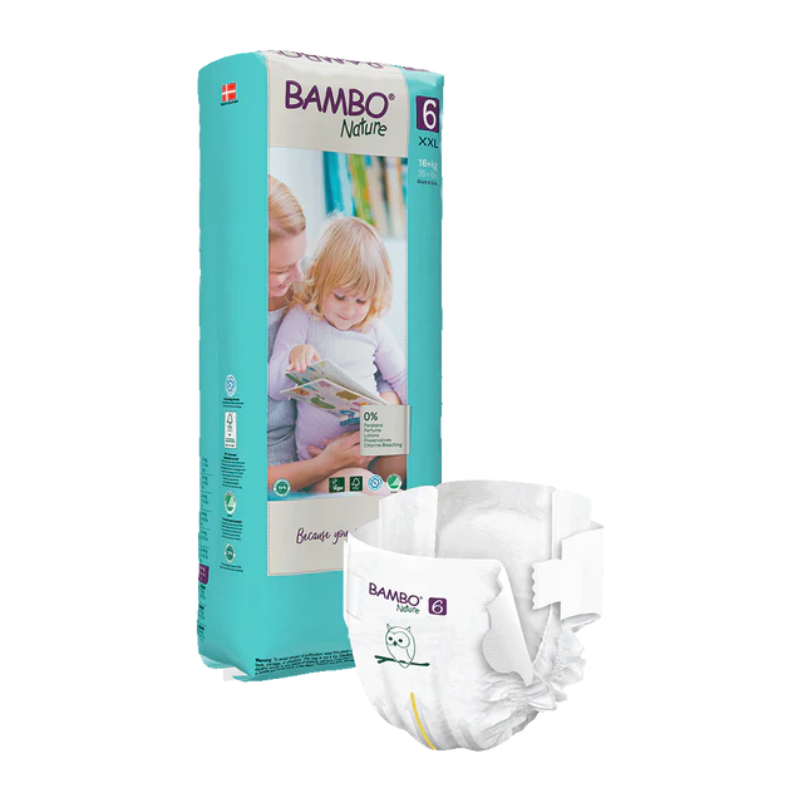 Bambo Nature Diapers - Size 6 - XXL - 16kg+ (40 units) - Healtsy