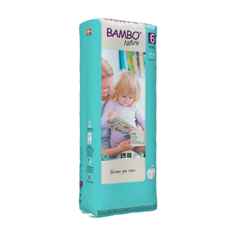 Bambo Nature Diapers - Size 6 - XXL - 16kg+ (40 units) - Healtsy