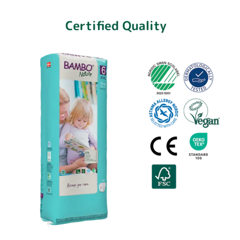 Bambo Nature Diapers - Size 6 - XXL - 16kg+ (40 units) - Healtsy