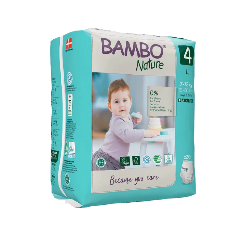 Bambo Nature Diaper Pull-Ups - Size 4-L - 7-14kg (20 units) - Healtsy