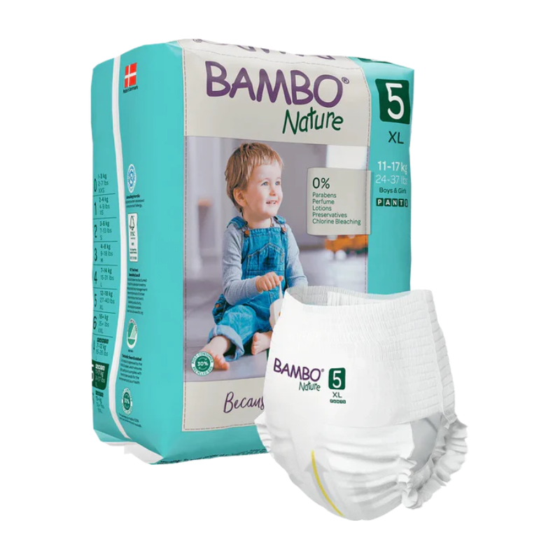 Bambo Nature Diapers Pants- Size 5 - XL - 12-18kg (19 units) - Healtsy