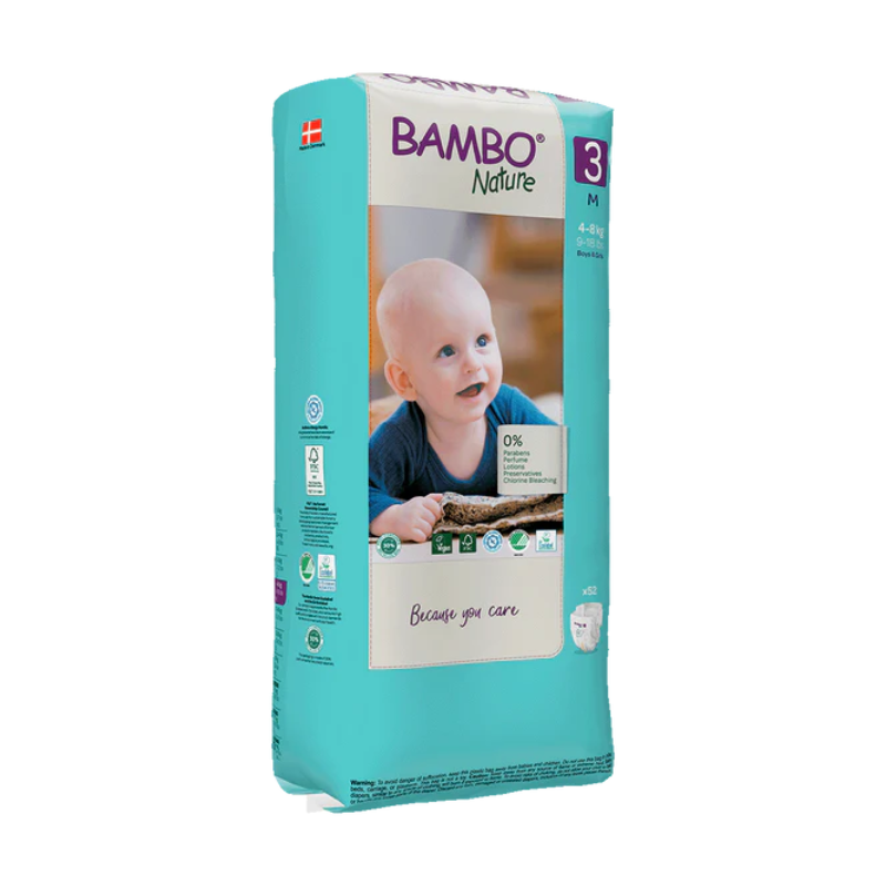Bambo Nature Diapers - Size 3M - 4-8kg (52 units) - Healtsy