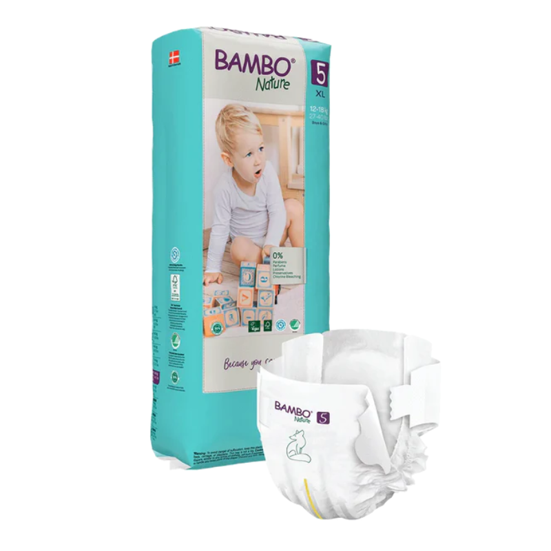 Bambo Nature Diapers _Size 5_ XL_ 12-18Kg (44 units) - Healtsy