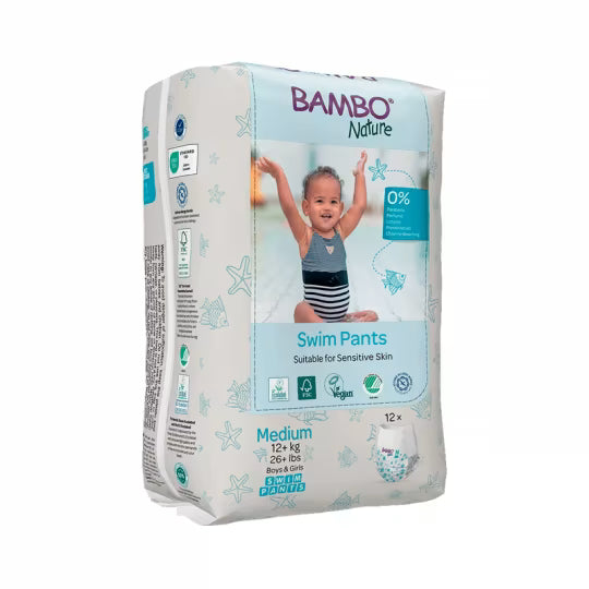Bambo Nature Swim Diapers - Size M - 12kg+ (12 units) - Healtsy