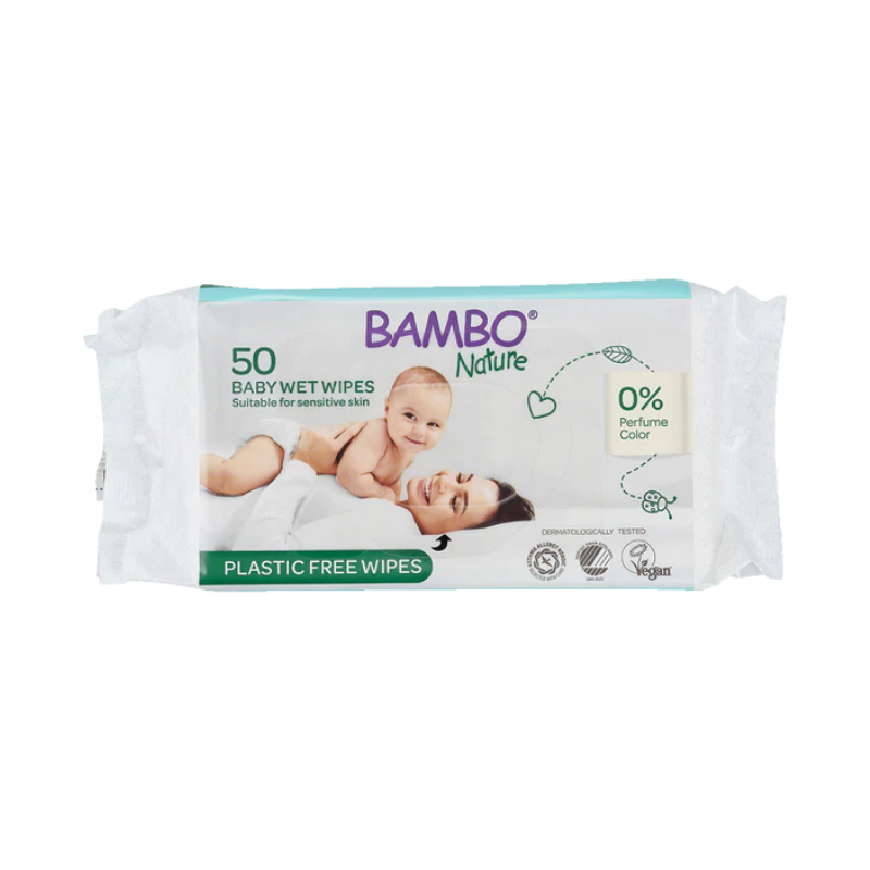 Bambo Nature Plastic-Free Wipes (50 units) - Healtsy