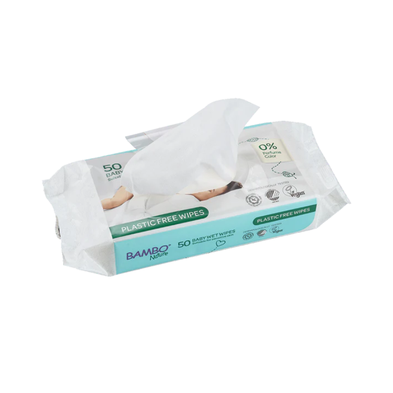 Bambo Nature Plastic-Free Wipes (50 units) - Healtsy