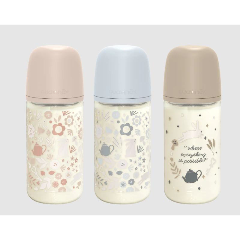 Suavinex Select Wonderland Anti-Colic Silicone Teat Bottle - Glass - Medium - 240ml - 3M+ - Healtsy