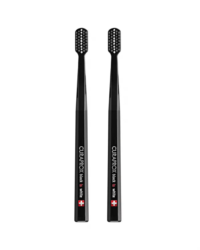 Curaprox Black White Toothbrush Kit _ Black (x2 units) - Healtsy
