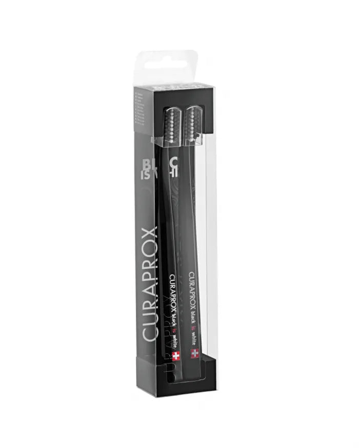 Curaprox Black White Toothbrush Kit _ Black (x2 units) - Healtsy