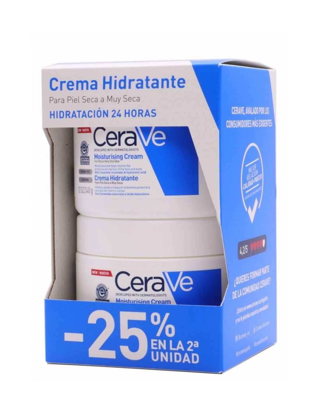 CeraVe Moisturizing Cream - 340G (Double pack) - Healtsy