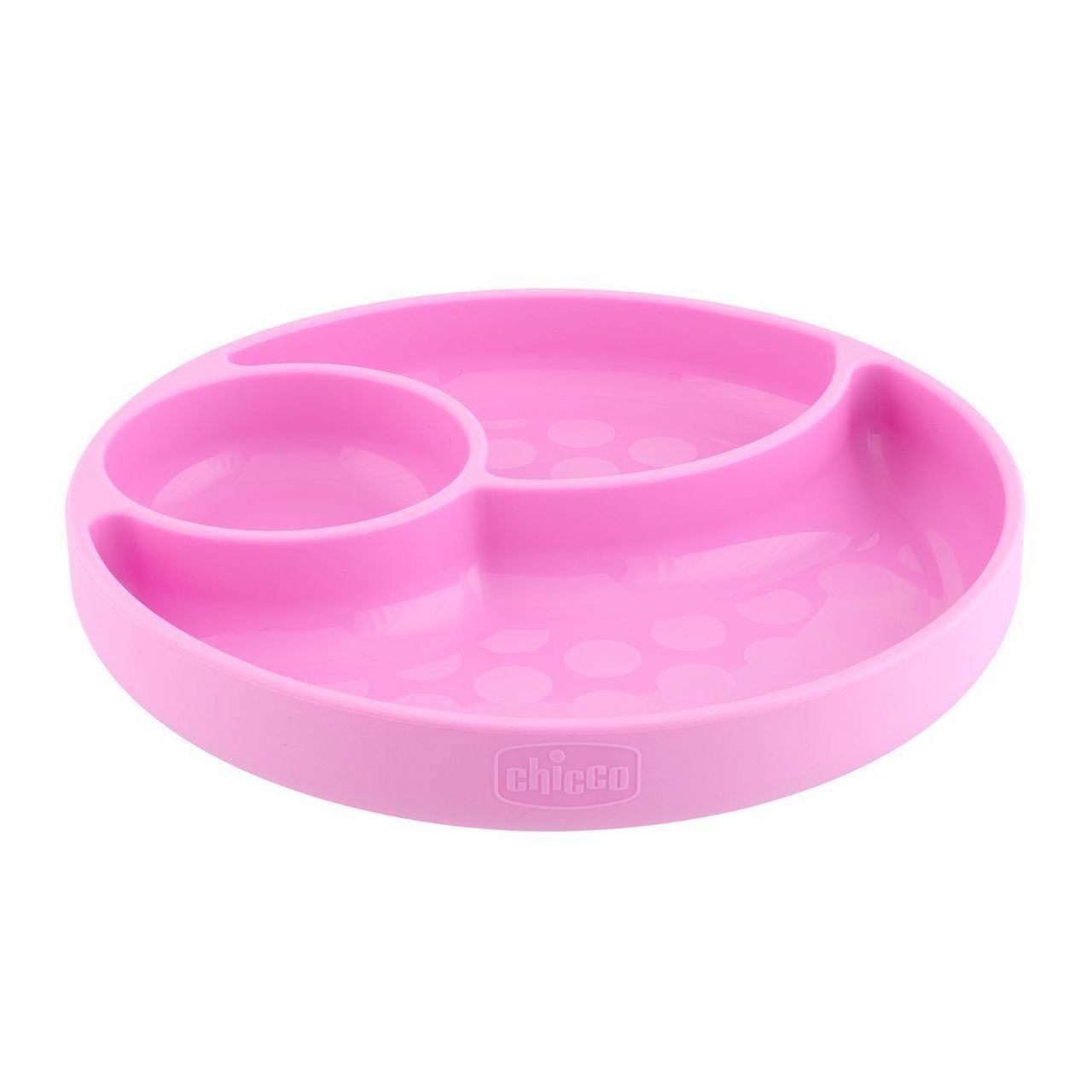 Chicco Silicone Divided Plate - Pink - 12M+ (ref. Ch.Ali10216160000) - Healtsy