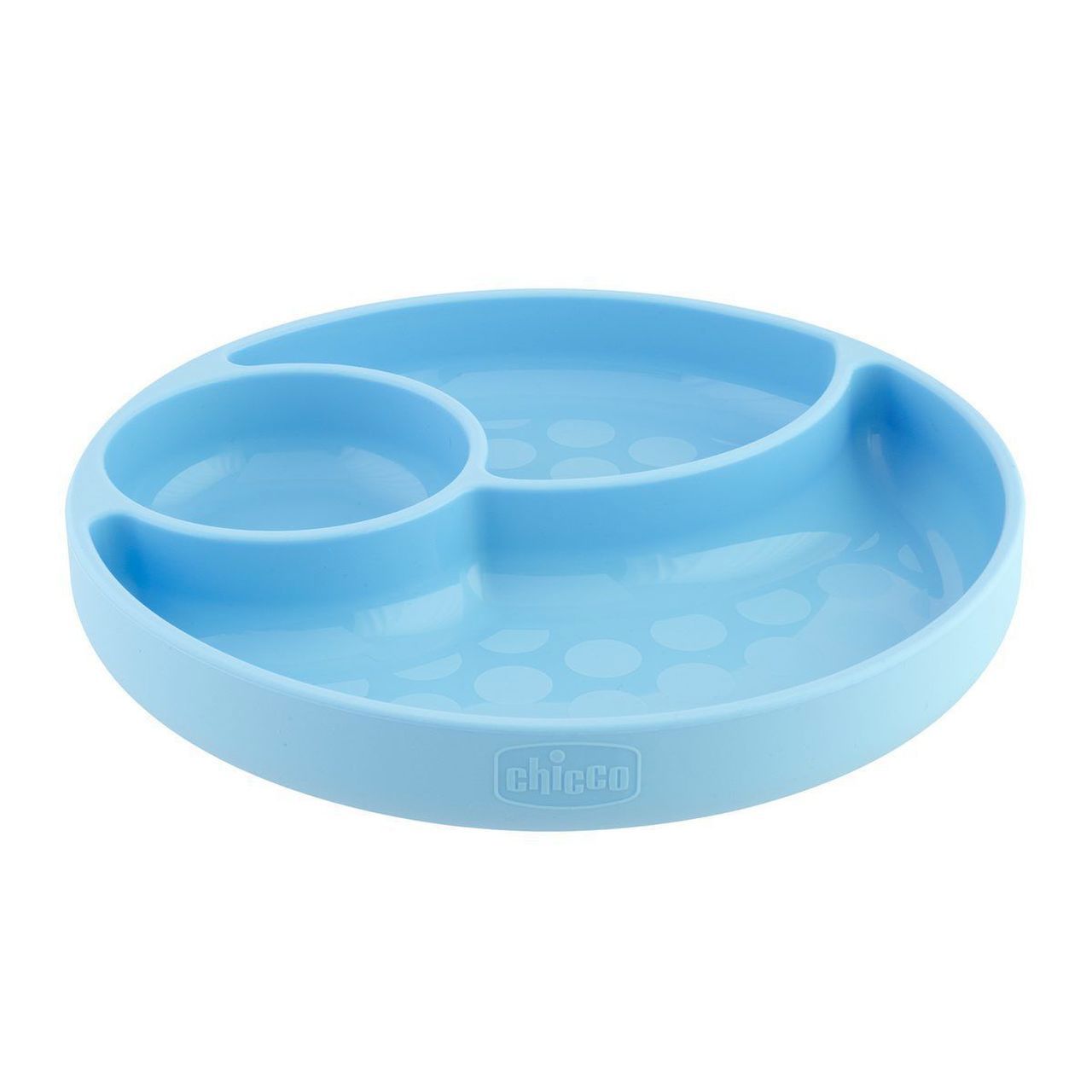 Chicco Silicone Divided Plate - Blue - 12M+ (ref. Ch.Ali10216260000) - Healtsy