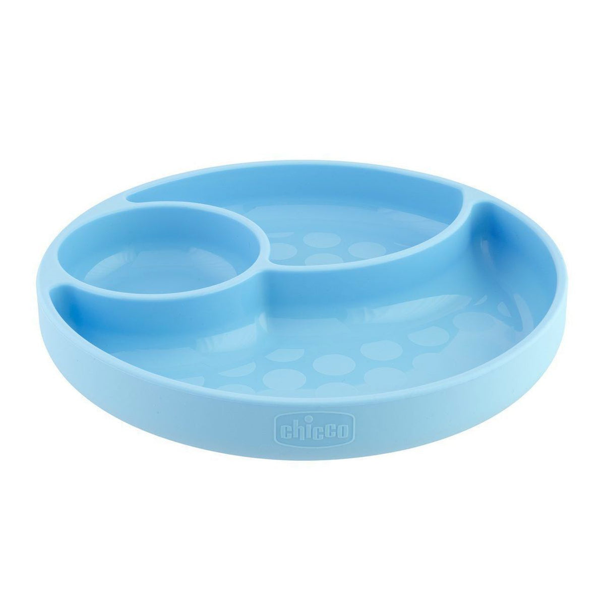 Chicco Silicone Divided Plate - Blue - 12M+ (ref. Ch.Ali10216260000) - Healtsy